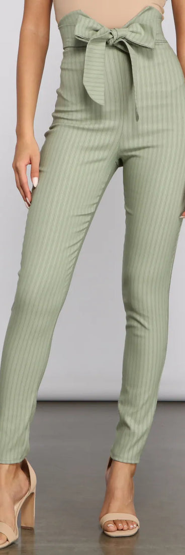 Stylishly Striped Tie-Waist Pants