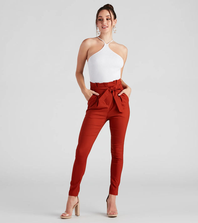 High Waist Paperbag Skinny Dress Pants | Windsor High Waist Paperbag Skinny Dress Pants | Windsor