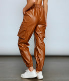 Trendy-Chic Faux Leather Joggers