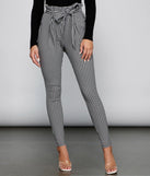 Houndstooth Paper Bag Skinny Pants