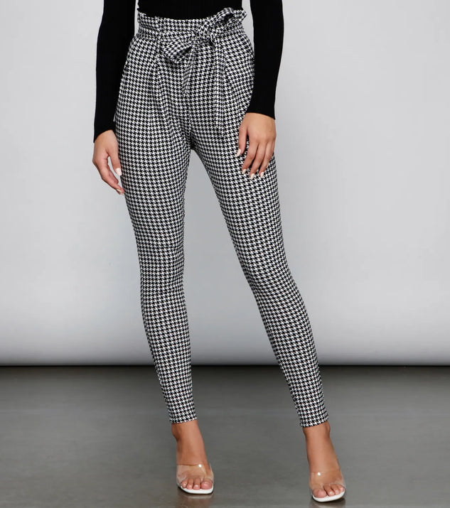Houndstooth paper bag trousers store