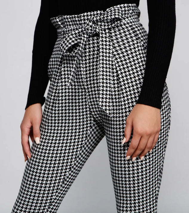 Houndstooth Paper Bag Skinny Pants | Windsor