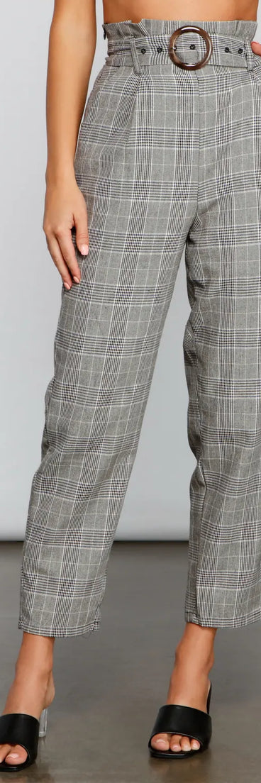 Chic Stunner High Waist Plaid Pants