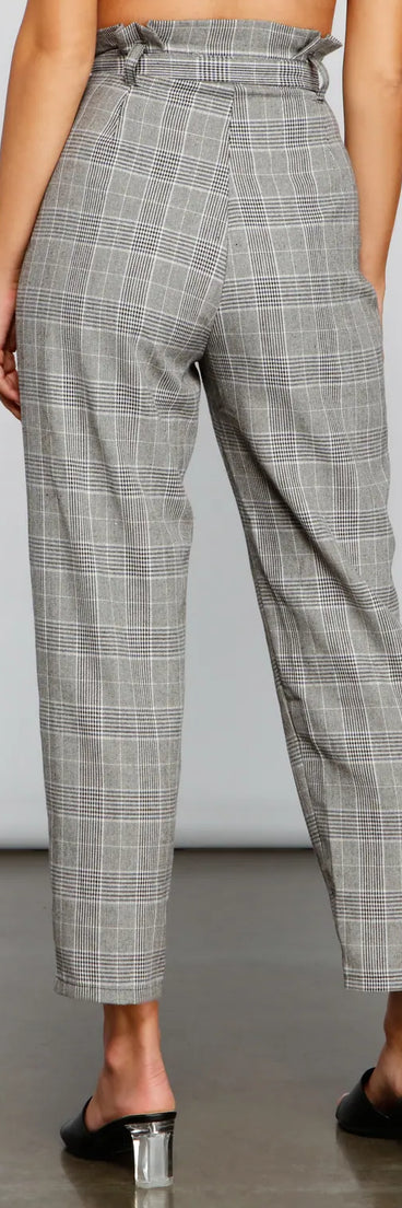 Chic Stunner High Waist Plaid Pants