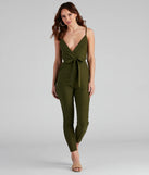 One Hit Wonder Surplice Tie Jumpsuit