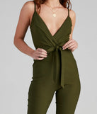 One Hit Wonder Surplice Tie Jumpsuit