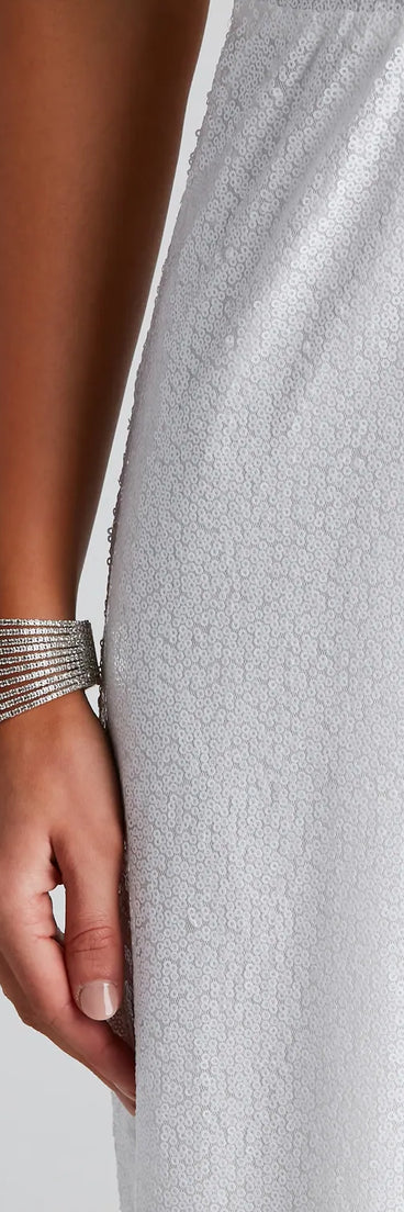 Grand Allure Sequin Cutout Jumpsuit