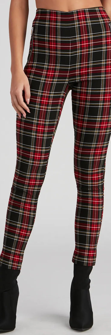 Perfect In Plaid High-Rise Pants