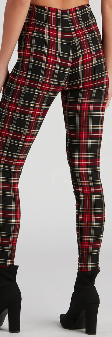 Perfect In Plaid High-Rise Pants