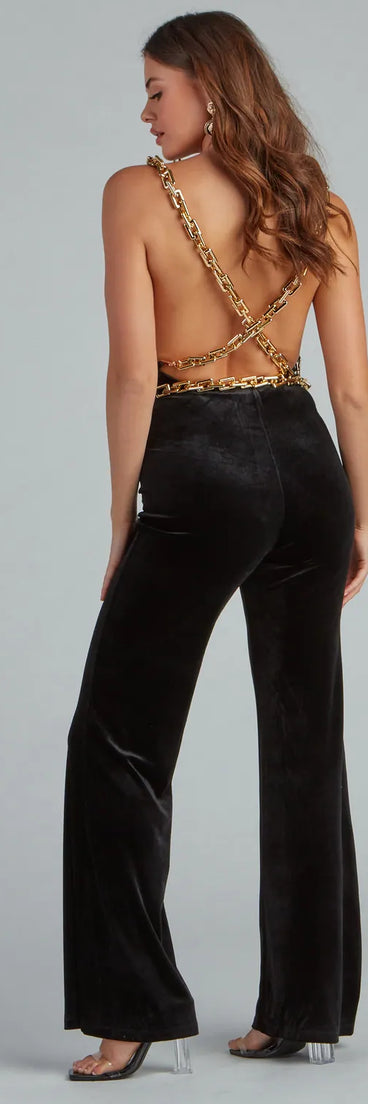 Such A Stunner Chain Strap Jumpsuit