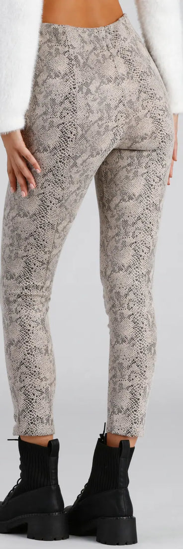 Major Sass Snake Print Skinny Pants