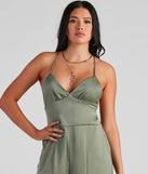 Shine By Me Satin V-Neck Jumpsuit