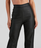 Stylish Ambition Coated Wide-Leg Pants
