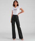 Stylish Ambition Coated Wide-Leg Pants