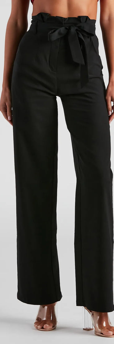 So Poised Paper Bag Wide Leg Pants