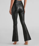 Create bold, fashion-forward looks for spring or summer with the Stylish Flare High-Rise Coated Pants in black, a must-have piece from Windsor’s collection of stylish bottoms for women.