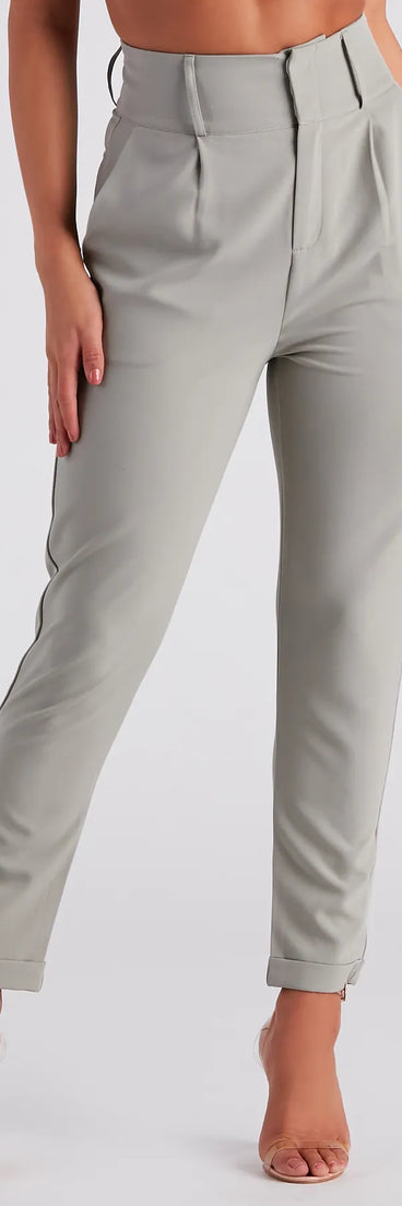 Perfectly Pleated Cuffed Trouser Pants