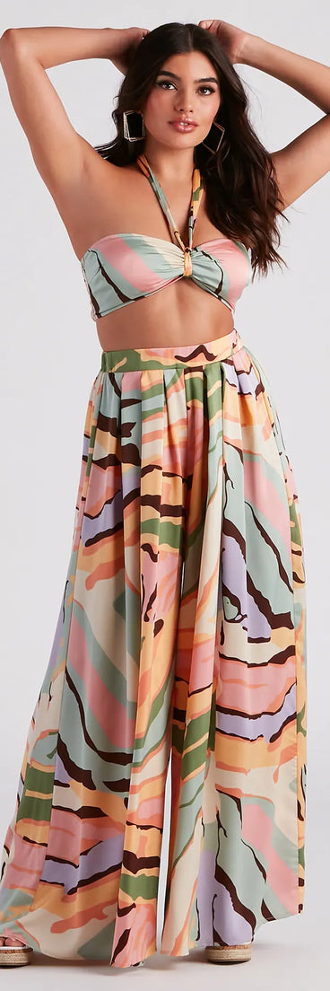 Bring The Heat Printed Wide-Leg Pants