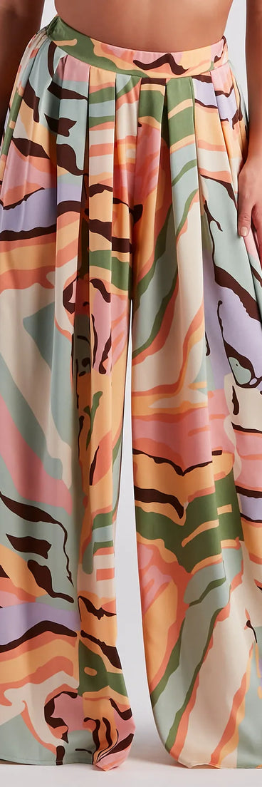 Bring The Heat Printed Wide-Leg Pants