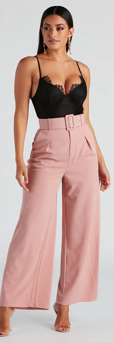 Flip In Reverse Belted Trouser Pants