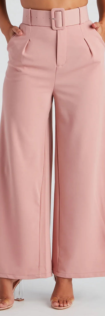 Flip In Reverse Belted Trouser Pants