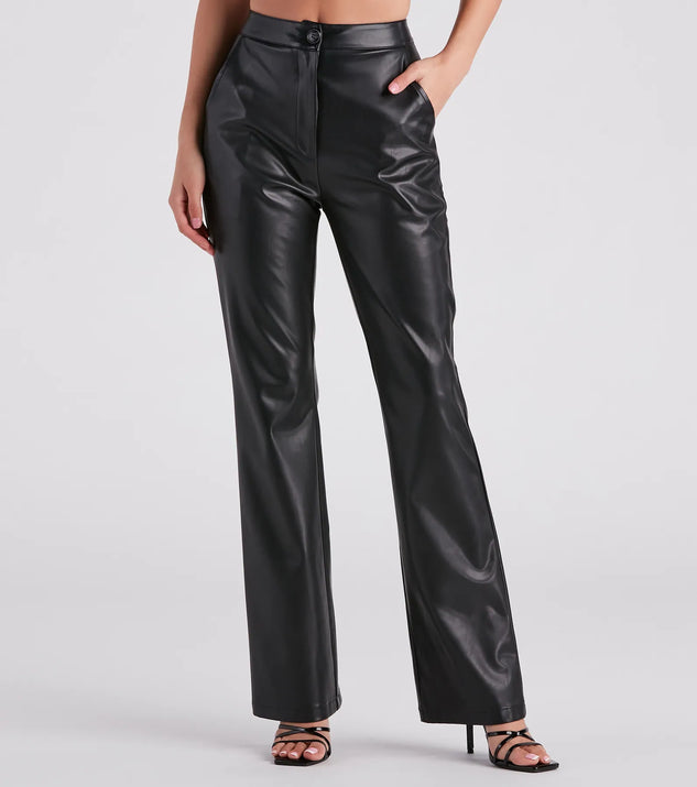 Major Slay Faux Leather Wide-Leg Pants | Windsor