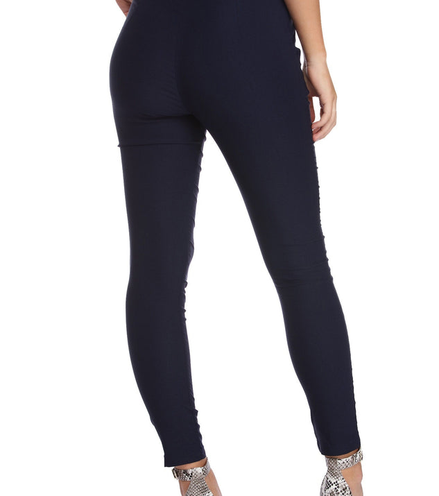 High Waist Paperbag Skinny Dress Pants