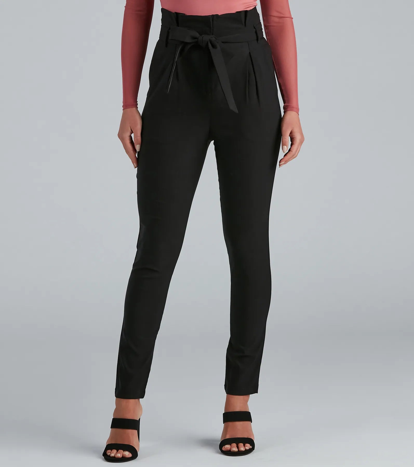 High Waist Paperbag Skinny Dress Pants | Windsor High Waist Paperbag Skinny Dress Pants | Windsor