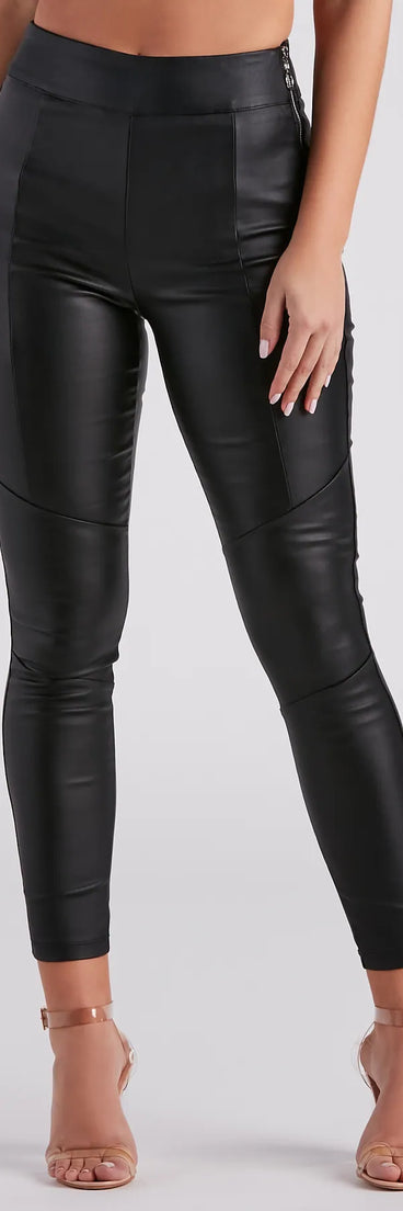 Livin' On The Edge Coated Faux Leather Leggings