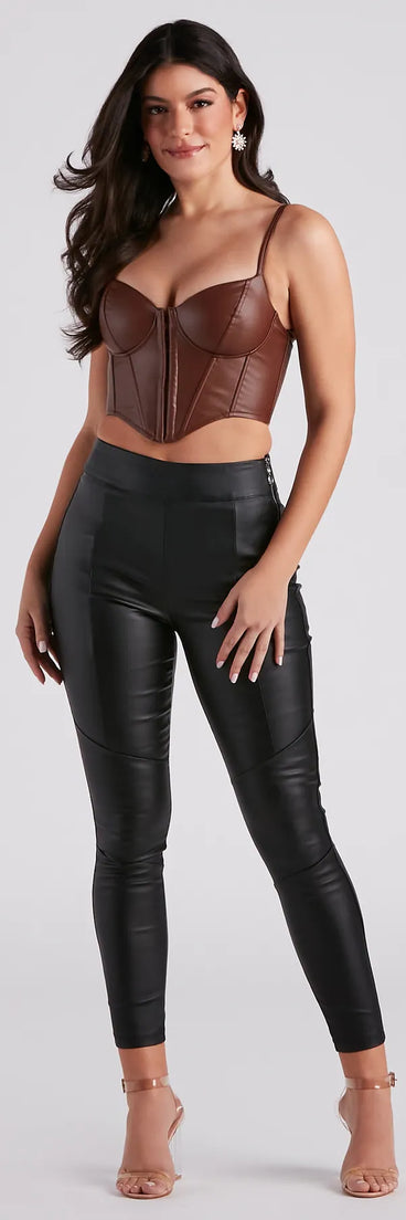 Livin' On The Edge Coated Faux Leather Leggings