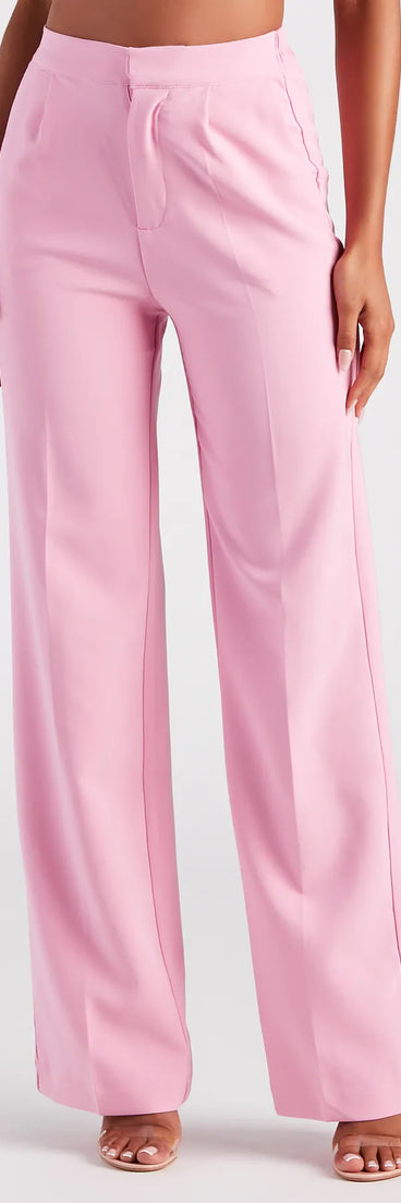 Chic Confidence Straight-Leg Trouser Pants