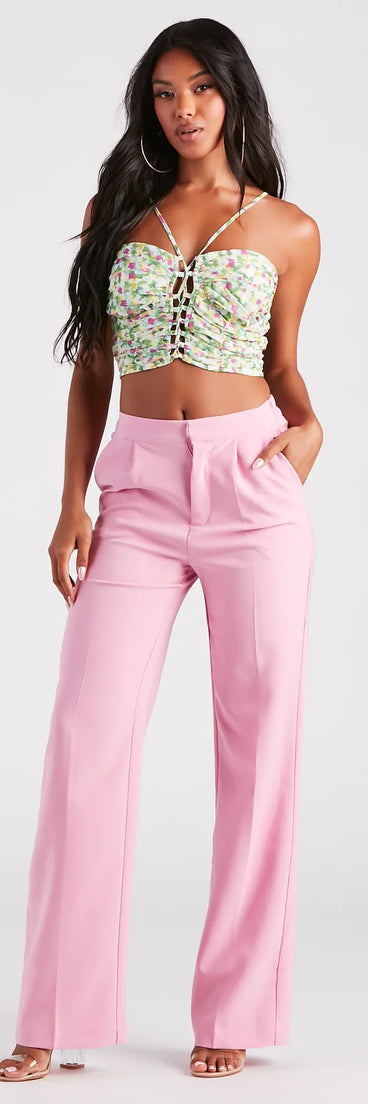 Chic Confidence Straight-Leg Trouser Pants