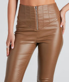 Edgy Babe Coated Faux Leather Skinny Pants