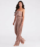 Happy Hour Chic Strapless Plisse Jumpsuit