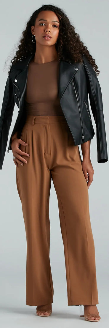 Chic Crepe Boyfriend Trouser Pants