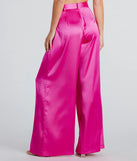 Power Vibe Satin Wide-Leg Trouser Pants