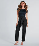 Chic 'Fit Pinstripe Paperbag Dress Pants