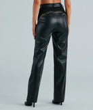 Western Flair Studded Faux Leather Pants