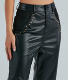 Western Flair Studded Faux Leather Pants