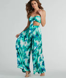 Forever Muse Abstract Satin Wide-Leg Pants