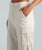 City Sleek Satin Cargo Joggers