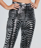Make An Entrance Sequin Swirl Flare Pants