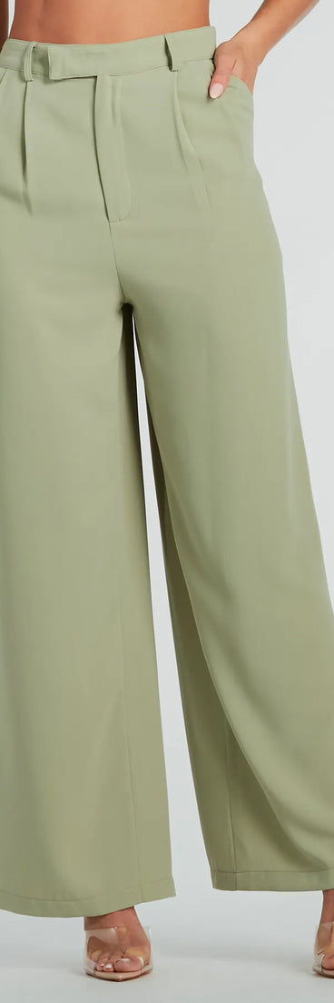 Like Clockwork High-Rise Wide-Leg Trouser Pants