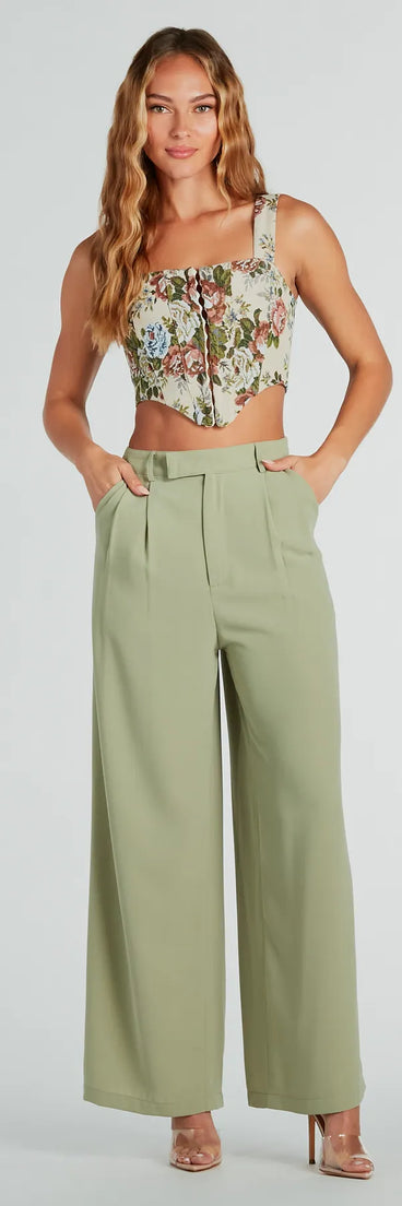 Like Clockwork High-Rise Wide-Leg Trouser Pants