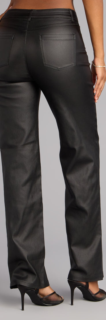 Walking The Walk Faux Leather Straight Leg Pants