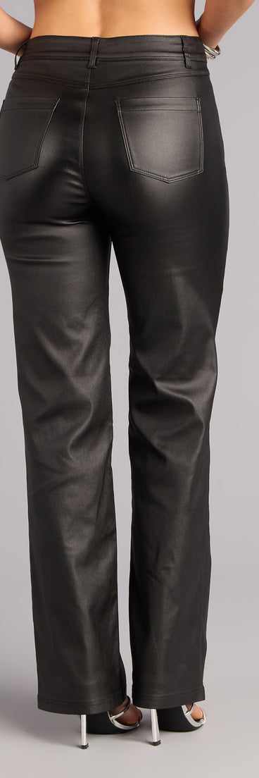 Walking The Walk Faux Leather Straight Leg Pants