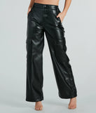 Upgraded Style Faux Leather Wide-Leg Pants