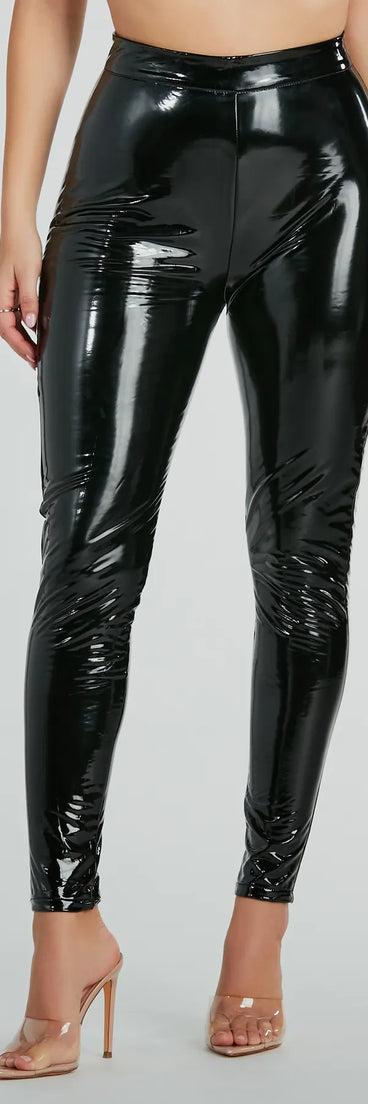 Baddie Era Patent Faux Leather Leggings