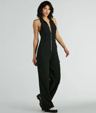 Trendsetting Babe Collared Zip-Front Cargo Jumpsuit