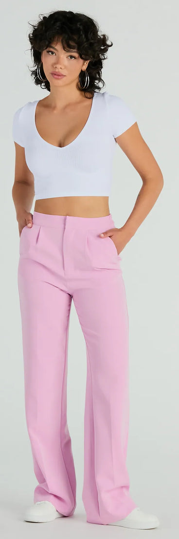 Refresh your fall closet with stylish women's pants like the Style So Chic Straight-Leg Woven Trouser Pants in a sleek fabric and a pant leg style that makes your look unique.